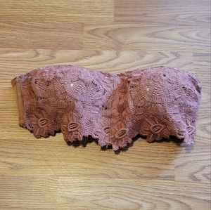 RUST colored Aerie Crochet padded bandeau,  M